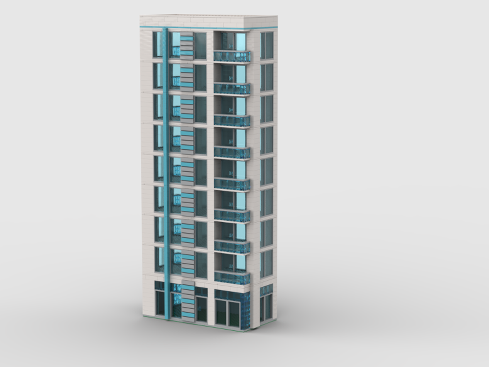 Lego Blue and White Skyscraper