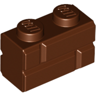 Lego Brick Special 1 x 2 with Masonry Brick Profile / Reddish Brown
