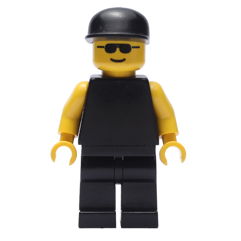Lego Black Torso, Yellow Arms, Black Legs, Black Cap