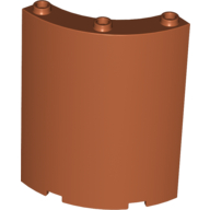 Lego Panel 4 x 4 x 6 Quarter Cylinder / Dark Orange