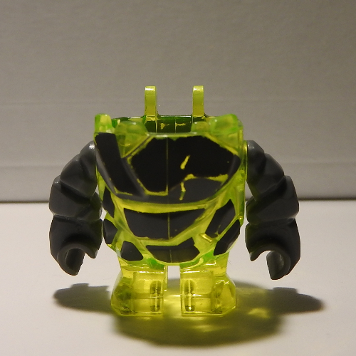 Lego Body Rock Monster - Torso/Legs with Dark Bluish Gray Arms Assembly / Trans-Neon Green