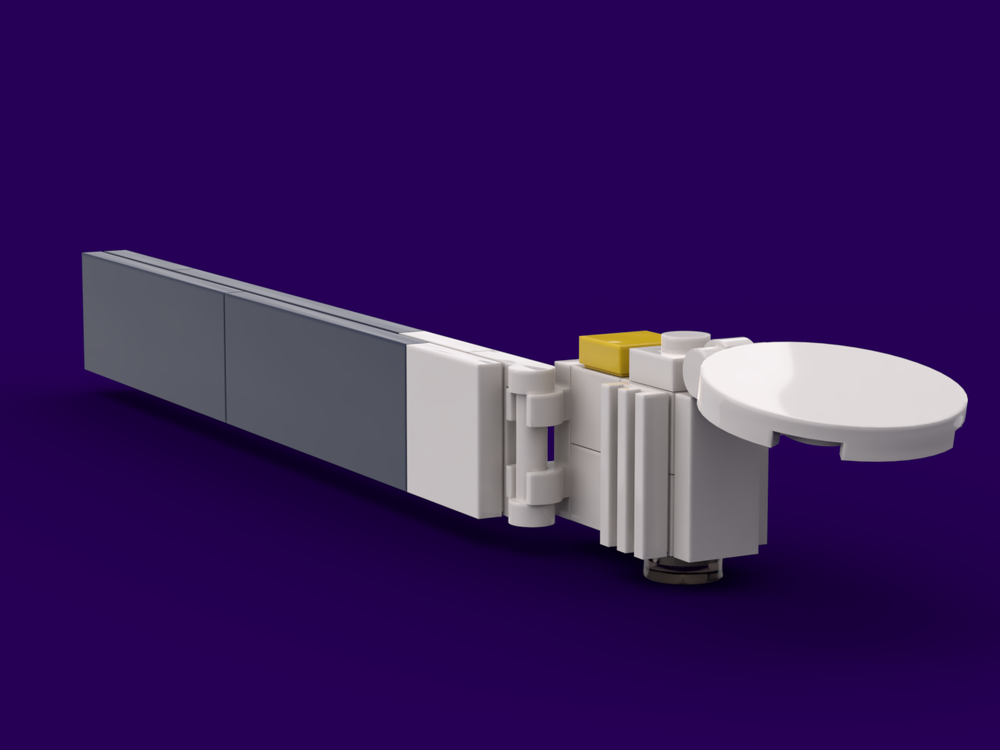 Lego EarthCARE (1:110 scale - as Saturn V)
