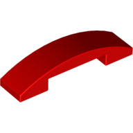 Lego Brick Curved 4 x 1 Double with No Studs / Red
