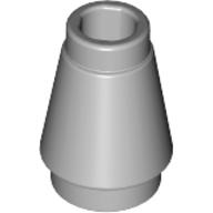 Lego Cone 1 x 1 [Top Groove] / Light Bluish Gray