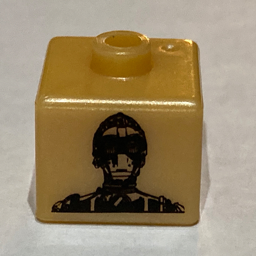 Lego Pen Bead, Square with C-3PO, R2-D2 Print