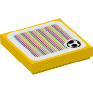 Lego Tile 2 x 2 with Yoshi Egg and Barcode Print (Sticker)