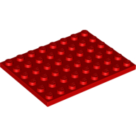 Lego Plate 6 x 8 / Red