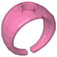 Lego Clikits Ring, Wide Band with Hole in Top / Trans-Dark Pink