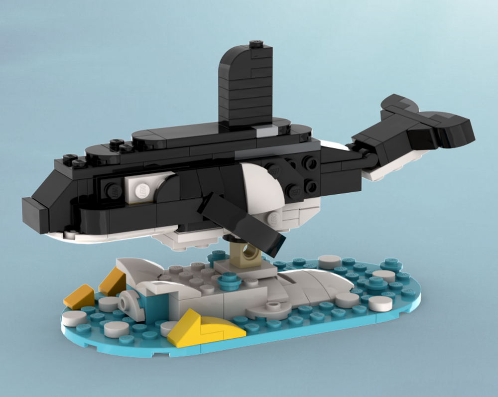 Lego Orca in the Waves