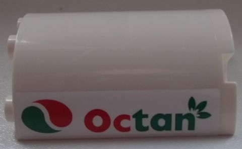 Lego Cylinder Half 2 x 4 x 4 with Octan Logo Pattern on both Sides (Stickers) - Set 60052