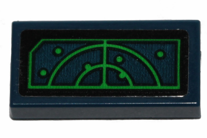 Lego Tile 1 x 2 with Green Radar on Computer Screen Pattern (Sticker) - Set 70826