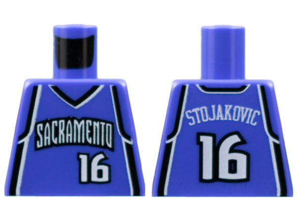 Lego Torso NBA Sacramento Kings #16 Stojakovic Pattern / Violet