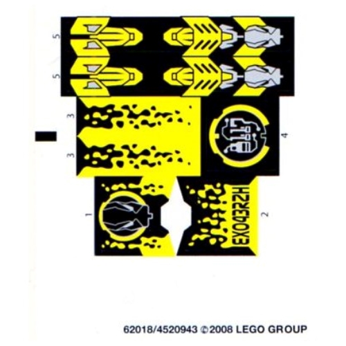 Lego Sticker Sheet for Set 8117-1