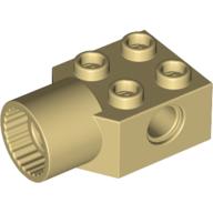 Lego Technic Brick Special 2 x 2 with Pin Hole, Rotation Joint Socket / Tan