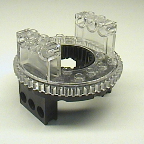 Lego Technic Turntable Large Type 1, 56 Tooth with Trans-Clear Top [Complete Assembly]