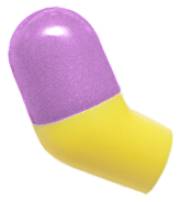 Lego Arm, Right with Molded Medium Lavender Short Sleeve  Pattern / Yellow