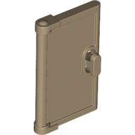 Lego Door for Window Frame 1 x 4 x 3, Semicircular Handle Holes on Back