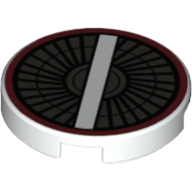 Lego Tile Round 2 x 2 with Bottom Stud Holder with ARC-170 Engine Inlet Print