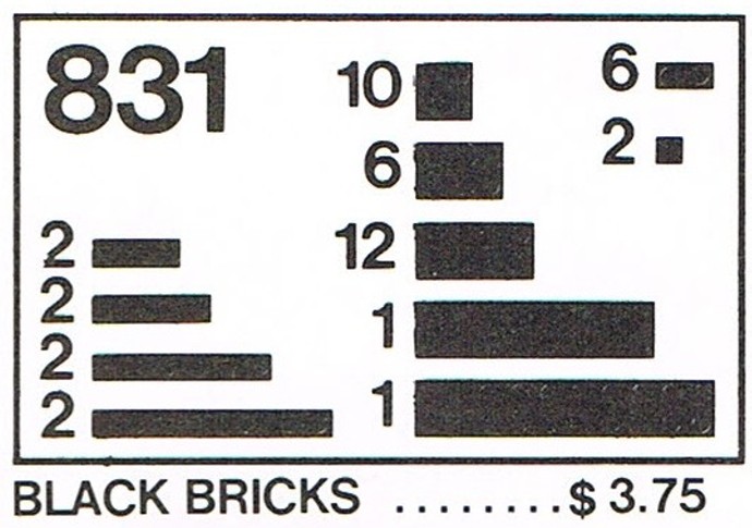 Lego Parts Pack, Black Bricks
