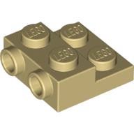 Lego Plate Special 2 x 2 x 2/3 with Two Studs On Side and Two Raised [Solid Anti-stud] / Tan