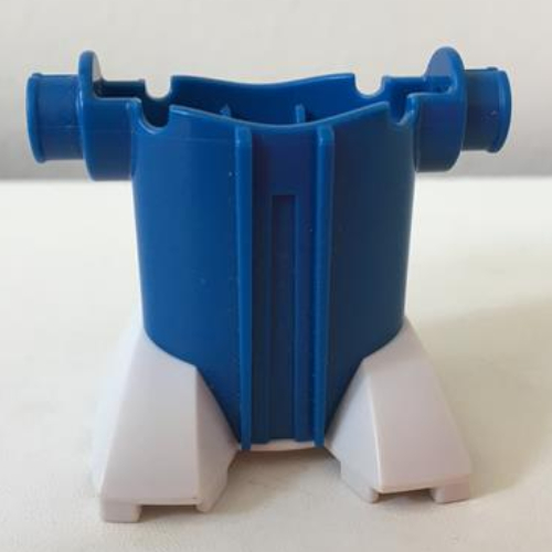Lego Large Figure Torso and Legs, with Very Light Bluish Gray Feet / Blue