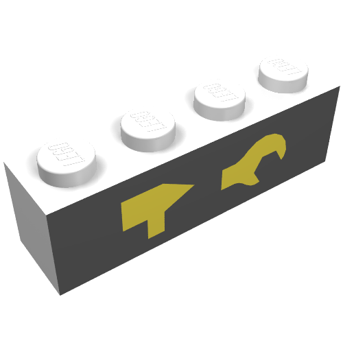 Lego Brick 1 x 4 with Garage Tools Print / White