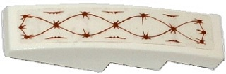 Lego Slope, Curved 4 x 1 with Dark Orange Crisscross Swirls and Stars Pattern (Sticker) - Set 70143