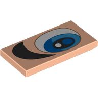 Lego Tile 2 x 4 with Eye, Azure Iris, Black Pupil, Black Eyebrow (Left) Print