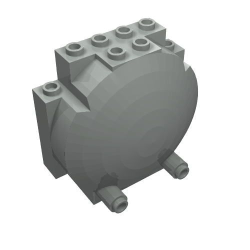 Lego Windscreen 3 x 6 x 5 Bubble with Studs on Top [Plain] / Light Gray