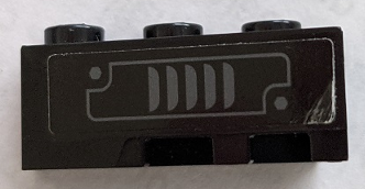 Lego Wedge 3 x 2 Left with Dark Bluish Gray Vent Pattern (Sticker) - Set 70915 / Black