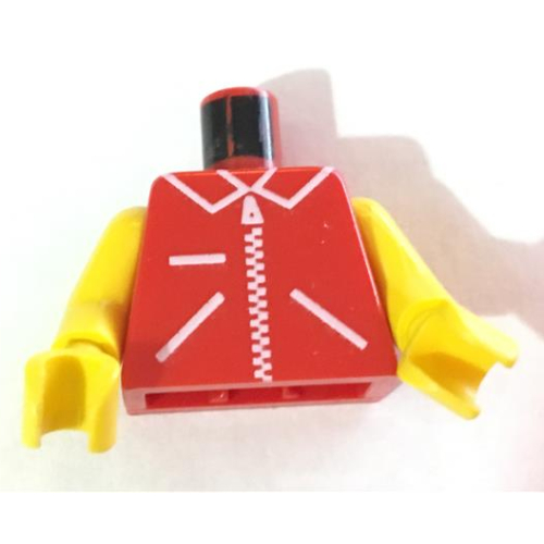 Lego Torso Jacket with Zipper Straight, Pockets Print, Yellow Arms and Hands / Red