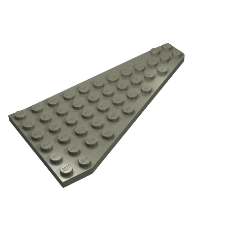 Lego Wedge, Plate 7 x 12 Wing Left / Dark Gray
