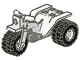 Lego Tricycle with Dark Gray Chassis and White Wheels - Round Holes on Rear Wheels