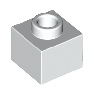 Lego Plate 1 x 1 x 2/3 with Open Stud / White