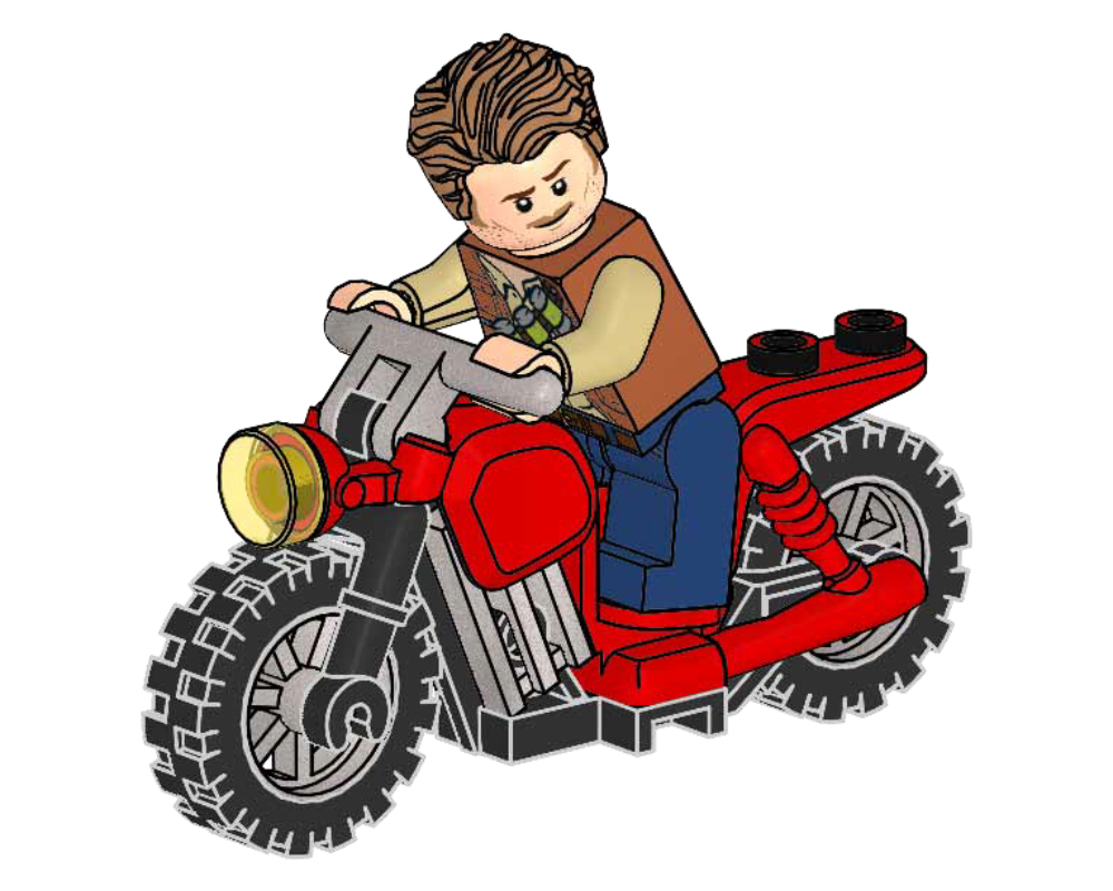 Lego Owen Grady and Red Motorbike