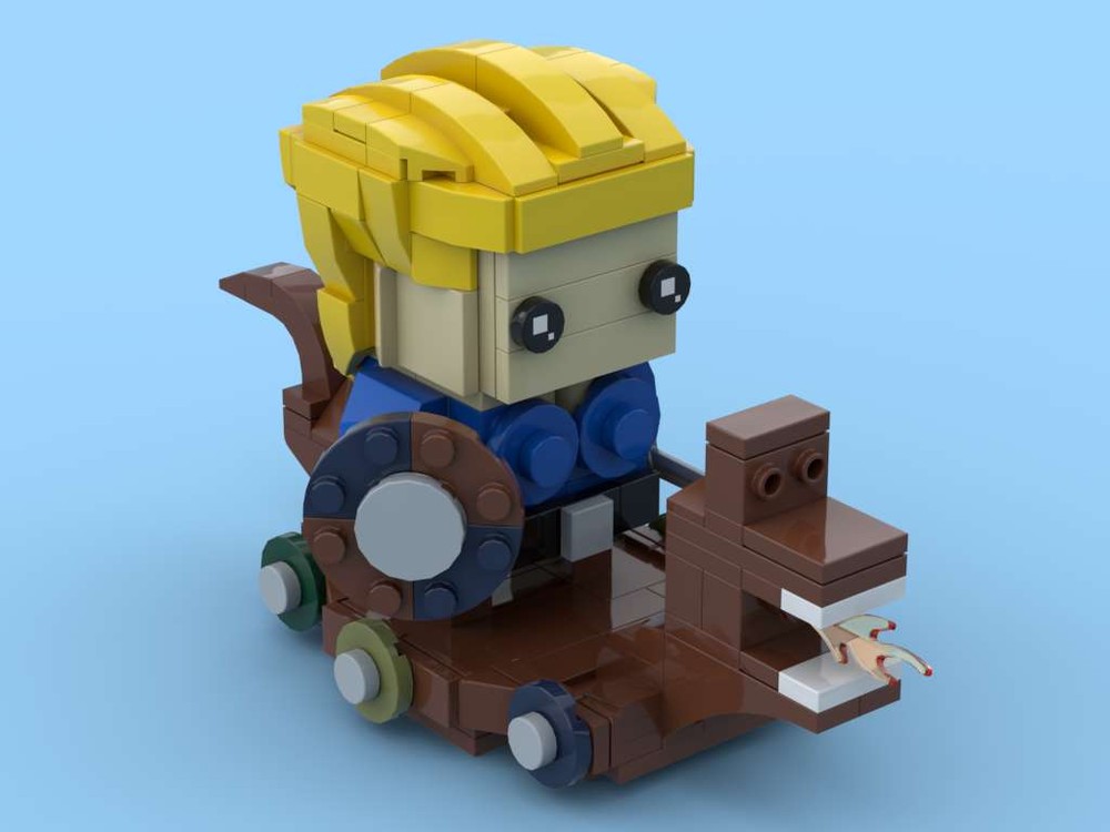 Lego Brick-built Viking Shield-Maiden on Longship Bundle