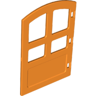 Lego Duplo Door 1 x 4 x 4 with Four Panes, Different Size and Curved Top / Orange