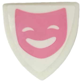 Lego Minifigure, Shield Triangular Short with Dark Pink Comedy Theater Mask Pattern (Sticker) - Set 41682