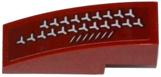 Lego Slope, Curved 3 x 1 with Light Bluish Gray Y-Shaped Pattern Model Right Side (Sticker) - Set 75135