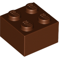 Lego Brick 2 x 2 / Reddish Brown