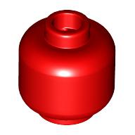 Lego Minifig Head [Plain] [Blocked Open Stud] / Red
