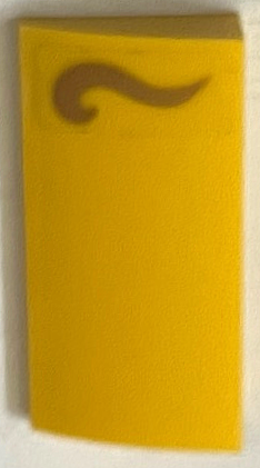 Lego Slope, Curved 2 x 4 x 2/3 with Bottom Tubes with Gold Swirl Pattern Model Left Side (Sticker) - Set 41684 / Yellow