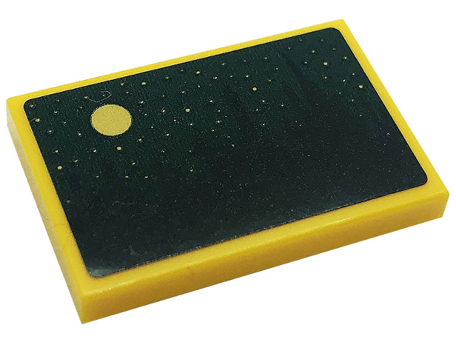 Lego Tile 2 x 3 with Moon and Stars on Dark Green Background Pattern (Sticker) - Set 76388