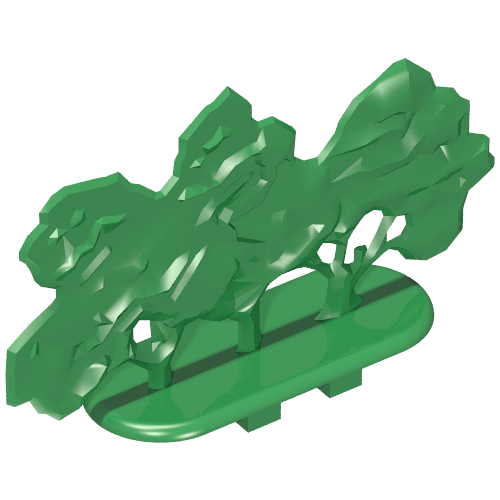 Lego Plant, Tree Flat Bush plain with feet / Green
