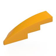 Lego Brick Wedged, Curved 1 x 4 with Stud Notch Right / Bright Light Orange