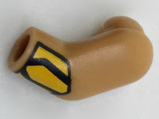 Lego Arm, Left with Bright Light Orange Cuff Pattern / Medium Nougat