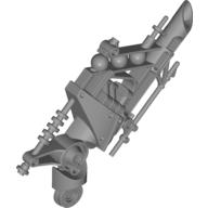 Lego Large Figure Weapon Gun, Heavy Metal Shooter Arm / Flat Silver