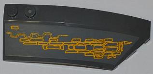 Lego Wedge 8 x 3 x 2 Open Right with Stones Pattern (Sticker) - Set 8078 / Dark Bluish Gray