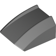 Lego Brick Curved 2 x 2 with Lip, No Studs / Dark Bluish Gray