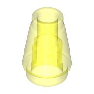 Lego Cone 1 x 1 [Top Groove] / Trans-Neon Green